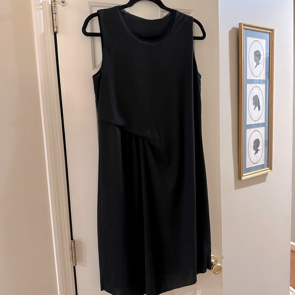 Elie Tahari LBD black dress Small with asymmetrical details NWT